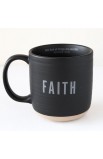 LCP18697 - Ceramic Mug Textured Black Faith - - 1 