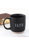 LCP18697 - Ceramic Mug Textured Black Faith - - 3 