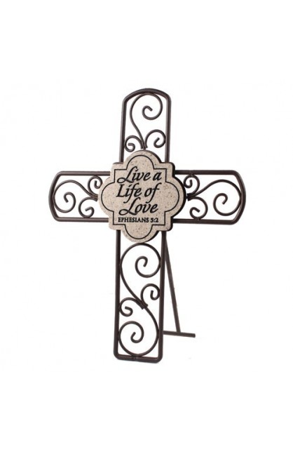 LCP11961 - LIVE A LIFE RESIN CROSS - - 1 