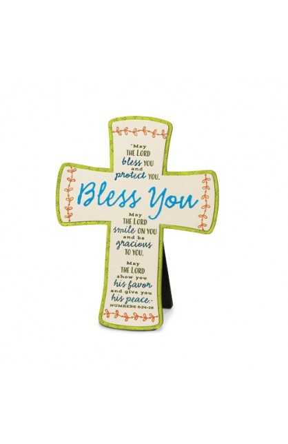 BLESS YOU EMBROIDERED DESKTOP CROSS