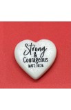 LCP40774 - Tabletop Heart Stone Strong Courageous - - 1 