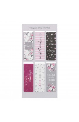 MGB065 - Magnetic Bookmark Set Pink Roses - - 1 