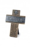 LCP11806 - Cross Wall/Desktop Cast Stone John 3:16 - - 2 