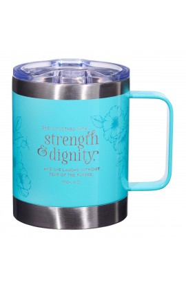 SMUG214 - Stainless Steel Mug She is Clothed with Strength Prov 31:25 - - 1 