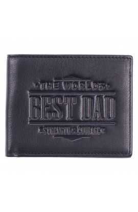Genuine Leather Wallet Best Dad Joshua 1:9