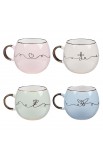 MUGS27 - Mug Ceramic Set FAITH GRACE LOVE JOY - - 2 