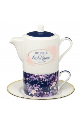 TPS008 - Tea For One Ceramic Be Still Psalm 46:10 - - 1 