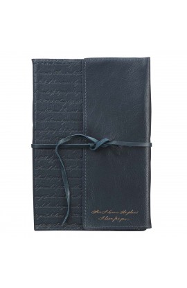 Journal Classic Full-grain Leather w/Wrap Navy The Plans Jer. 29:11
