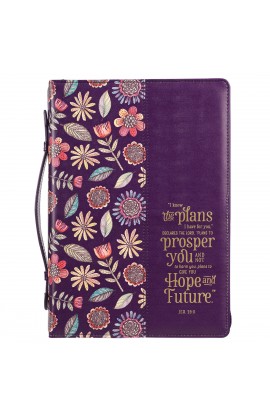 Bible Cover Purple Floral I Know the Plans Jer 29:11