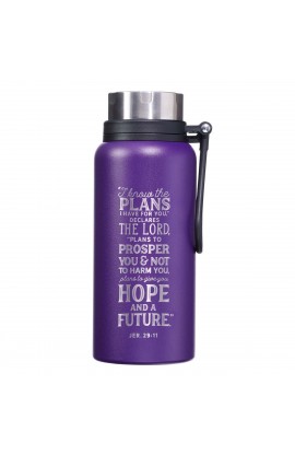 Water Bottle SS Purple I Know the Plans Jer 29:11