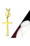 SC0190 - HEART CROSS NECKLACE GOLD PLATED - - 3 