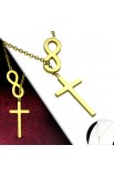 SC0192 - INFINITY CROSS NECKLACE GOLD PLATED - - 1 