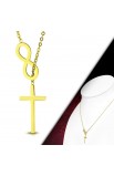 SC0192 - INFINITY CROSS NECKLACE GOLD PLATED - - 4 