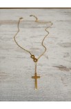 SC0192 - INFINITY CROSS NECKLACE GOLD PLATED - - 3 
