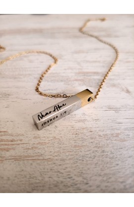 NEVER ALONE VERTICAL BAR NECKLACE