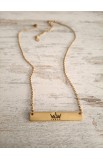 SC0174 - KING OF KINGS BAR NECKLACE GOLD PLATED - - 3 