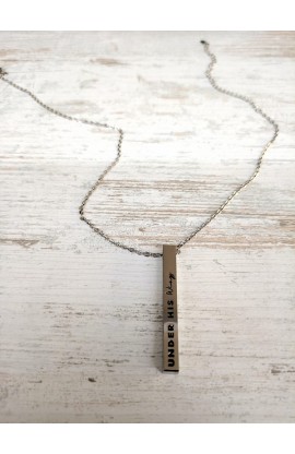 SC0179 - UNDER HIS WINGS VERTICAL BAR NECKLACE - - 1 
