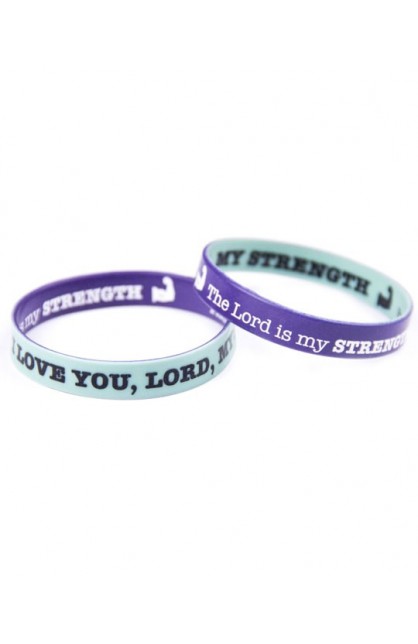 SC0002-3 - THE LORD IS MY STRENGTH DOUBLE SIDED SILICONE BRACELET - - 1 