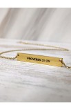 SC0178 - STRENGTH & DIGNITY BAR NECKLACE GOLD PLATED - - 2 