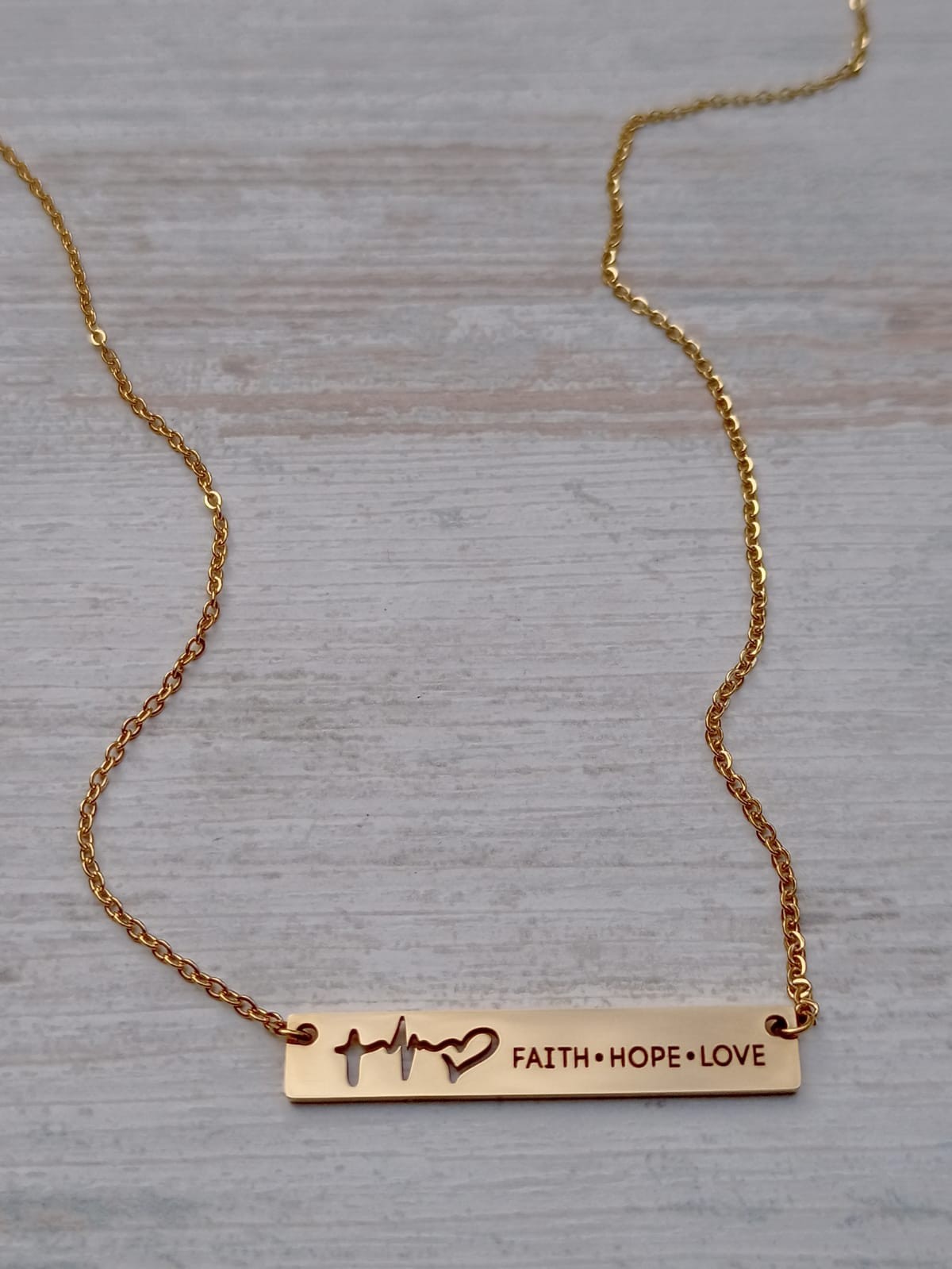 Gold Faith Necklace. 14k Gold Filled Faith Necklace. Script Wire Faith –  Aziza Love