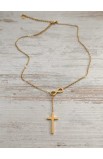 SC0192 - INFINITY CROSS NECKLACE GOLD PLATED - - 2 