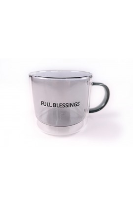 FULL BLESSINGS GREY VINTAGE CUPS GLASS MUG