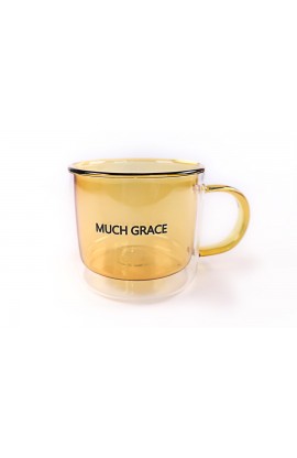 MUCH GRACE YELLOW VINTAGE CUPS GLASS MUG