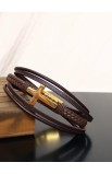 SC0210 - GOLD CROSS BROWN LEATHER BRACELET - - 1 