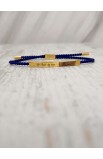 SC0195 - HE KNOWS MY NAME BRAIDED ROPE BLUE BRACELET GOLD - - 3 