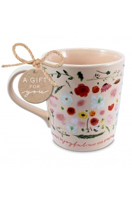 Coffee Cup Floral Flourish 1Thes 5:16-18