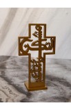 HDW003 - 20 CM GOLD WOOD YOUR WILL CROSS ARABIC لتكن مشيئتك - - 1 