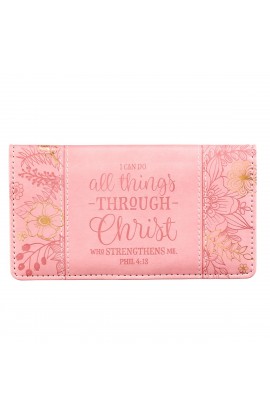 Wallet Pink Floral All Things Christ Phil 4:13