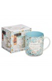 MUG774 - Mug My White Teal Floral Grace is Sufficient 2 Cor 12:9 - - 3 