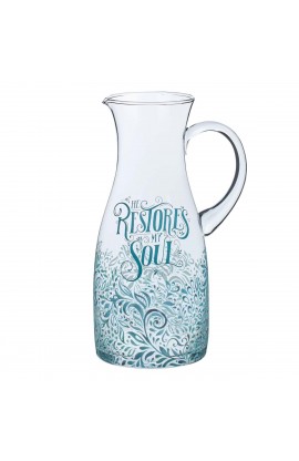 GPT001 - Pitcher Glass He Restores My Soul - - 1 