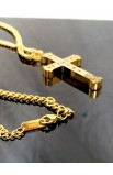HE KNOWS MY NAME GOLD CROSS PENDANT CHAIN