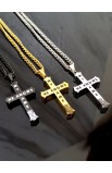 HE KNOWS MY NAME BLACK CROSS PENDANT CHAIN