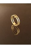 R02S - DOUBLE LINE CROSS RING GOLD PLATED - - 12 