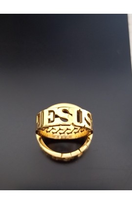 R06S - JESUS CROWN RING GOLD PLATED - - 1 