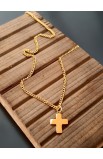 SC0254 - RED EPOXY CROSS NECKLACE GOLD PLATED - - 2 