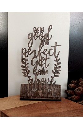 HDW051 - 20 CM BROWN WOOD EVERY GOOD GIFT - - 1 