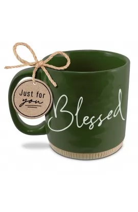 Coffeecup Powerful Words Blessed Grn 16