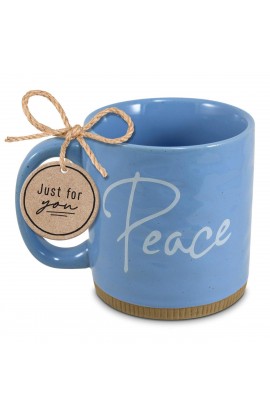 Mug Powerful Words Peace Lt Blue 16 oz