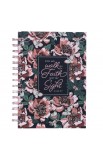 JLW148 - Journal Wirebound Black Floral Walk by Faith 2 Cor 5:7 - - 1 