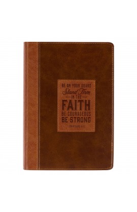 JL669 - Journal Classic Brown Two tone Stand Firm 1 Cor 16:13 - - 1 