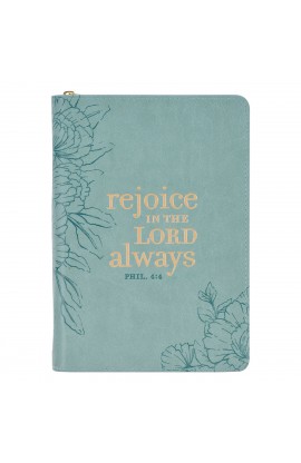 JL462 - Journal Classic Zip Teal Rejoice in the Lord Phil 4:4 - - 1 