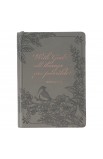 JL277 - Journal Classic Zip Gray With God Matt 19:26 - - 1 