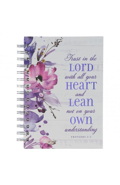 JLW141 - Journal Wirebound White Purple Trust in the Lord Prov 3:5 - - 1 