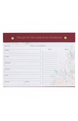 CALS193 - Undated Planner Pad Burgundy Joy of the Lord - - 1 
