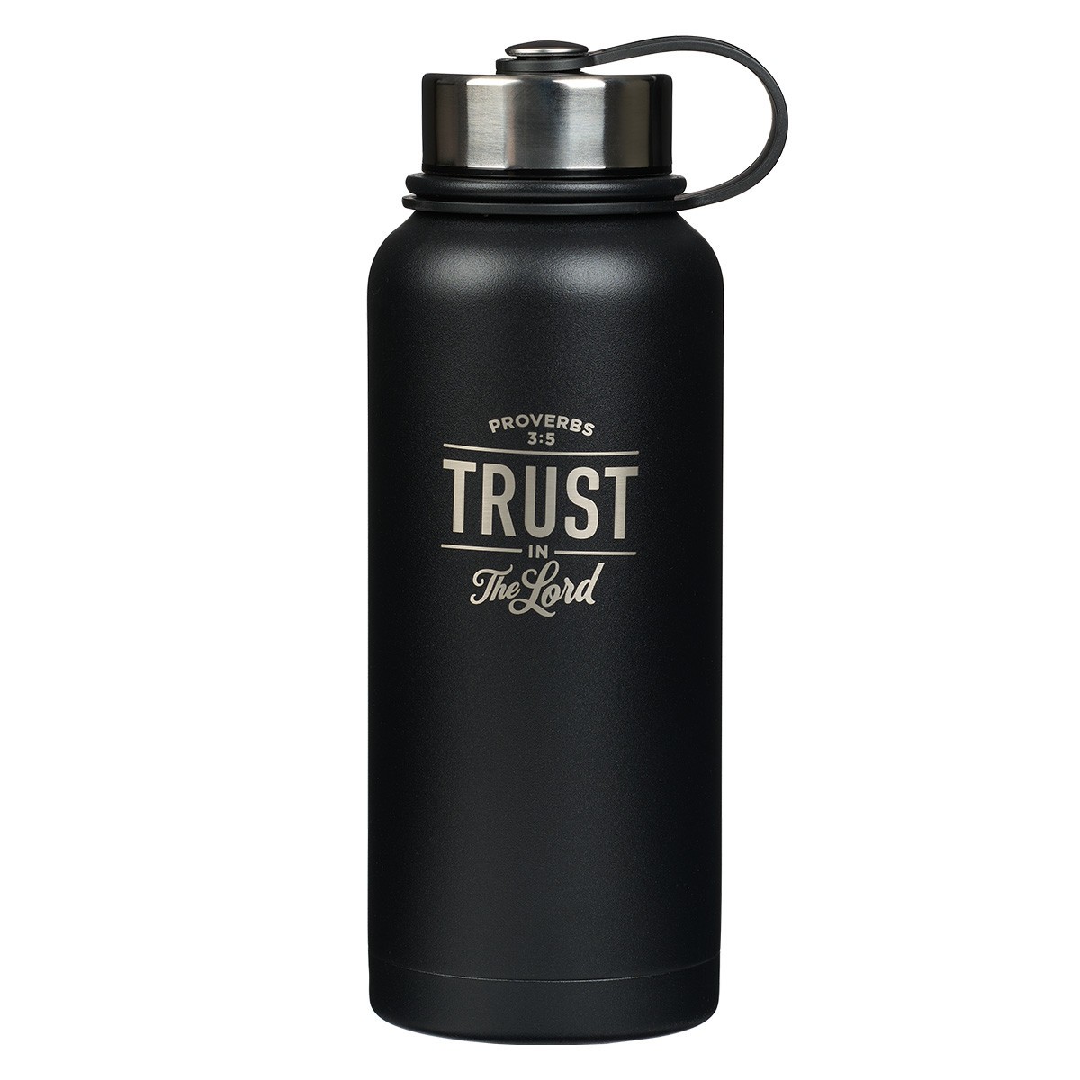 Water Bottle SS Black Trust in the Lord Prov 3:5