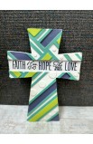 TCR-134 - FAITH HOPE LOVE CROSS TBLT RESIN - - 4 